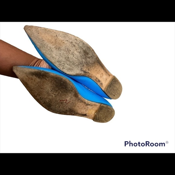 M GEMÍ BLUE FLATS Pointed toe Made in Italy SHOES SIZE 38.5 - Picture 6 of 8